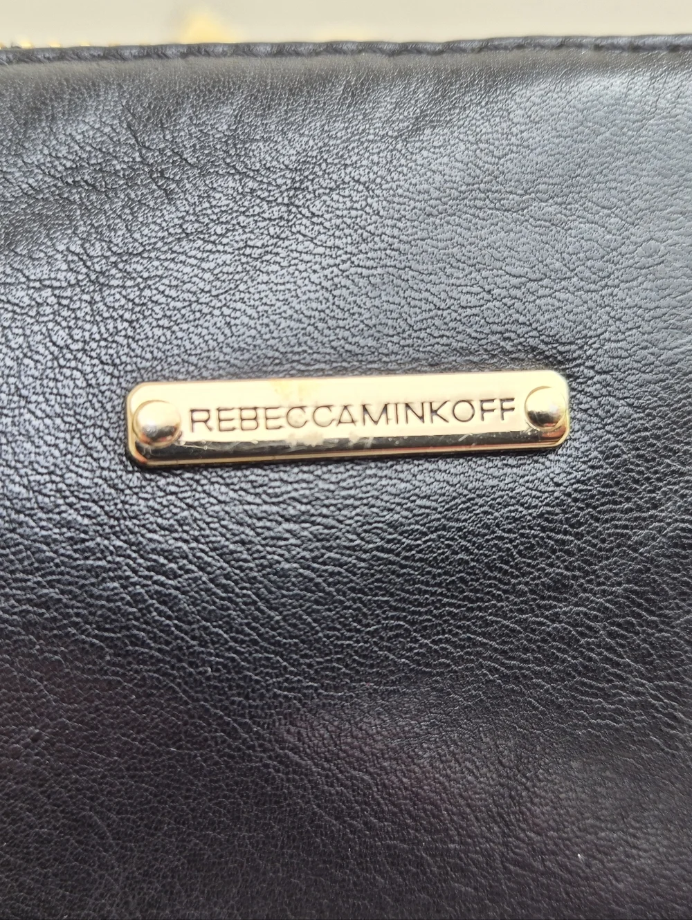 Rebecca Minkoff Black Leather Studded Crossbody Bag with Gold Zippers - Picture 8 of 16